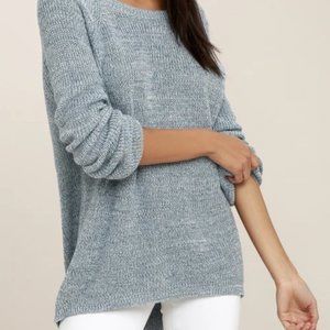 Lulu's Pursuit of Happiness Blue Backless Sweater